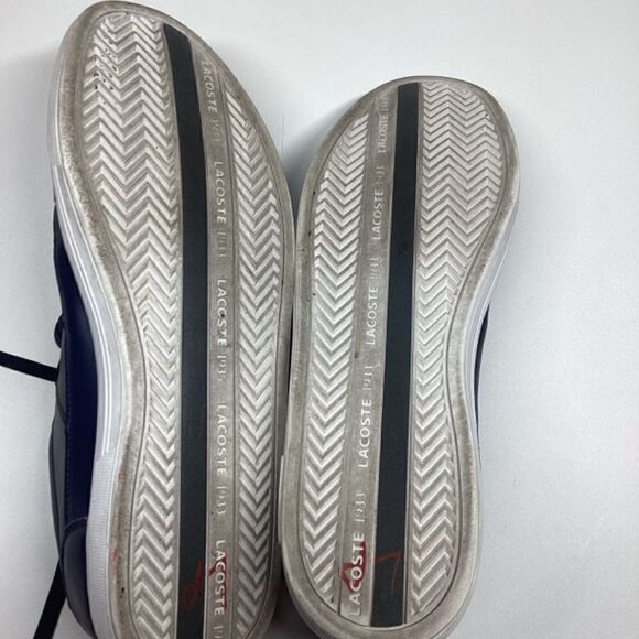 Lacoste Men’s Europa LCR Navy & White Synthetic Leather Sneakers Size 13 - Picture 12 of 12